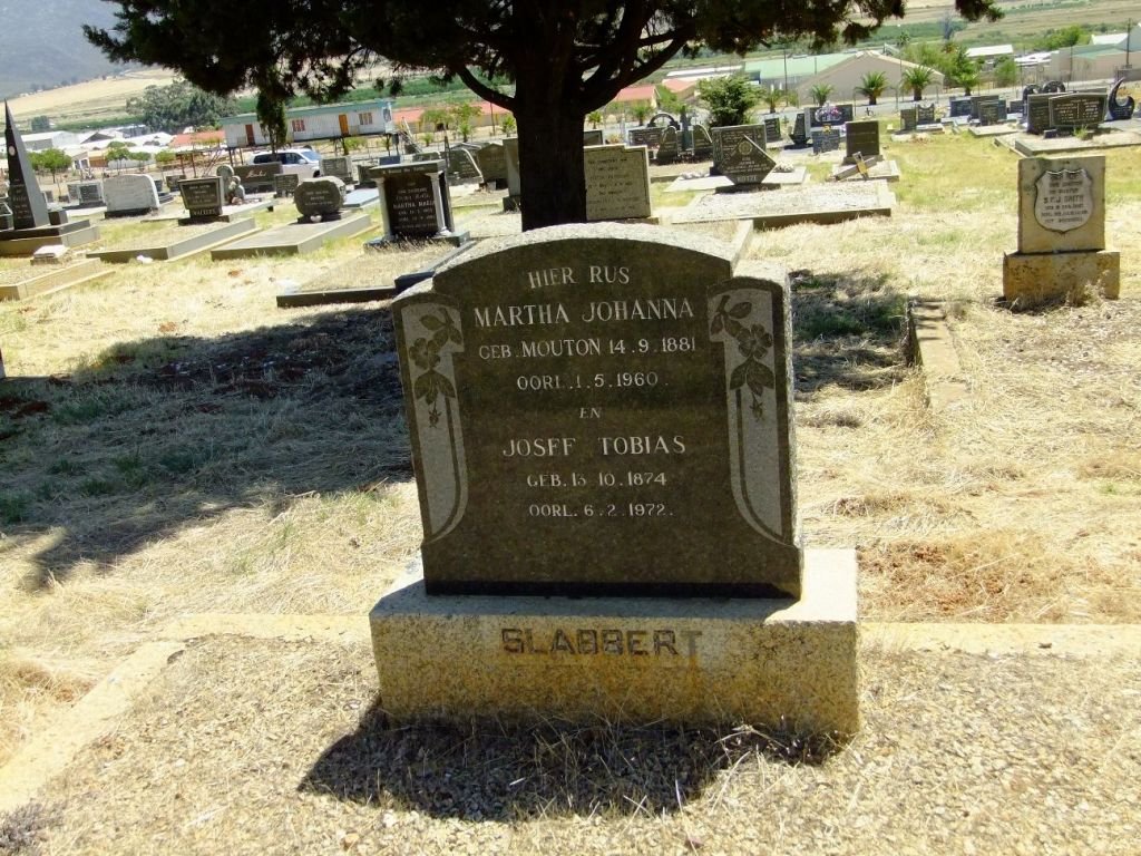 SLABBERT Josef Tobias 1874-1972 &amp; Martha Johanna MOUTON 1881-1960
