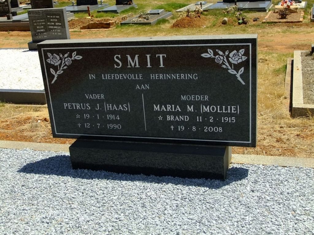 SMIT Petrus J. 1914-1990 &amp; Maria M. BRAND 1915-2008