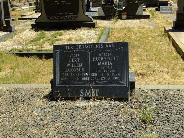 SMIT Gert Willem Jacobus 1918-1993 &amp; Huibrecht Maria BURGER 1924-1986