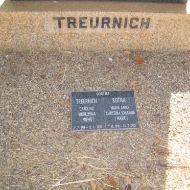 TREURNICH Carolina Wilhelmina 1919-2003 :: BOTHA Maria Anna Christina Johanna 1914-2007