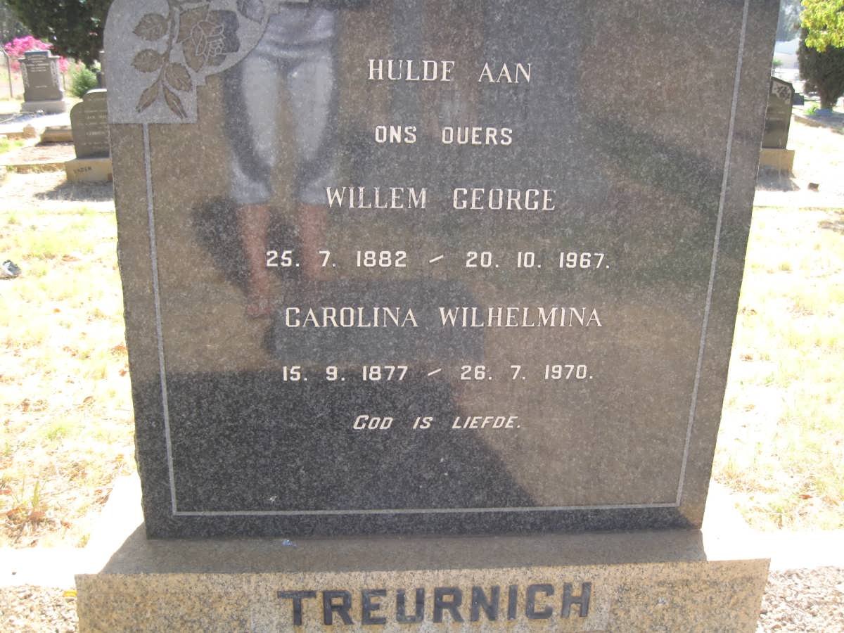 TREURNICH Willem George 1882-1967 &amp; Carolina Wilhelmina 1877-1970