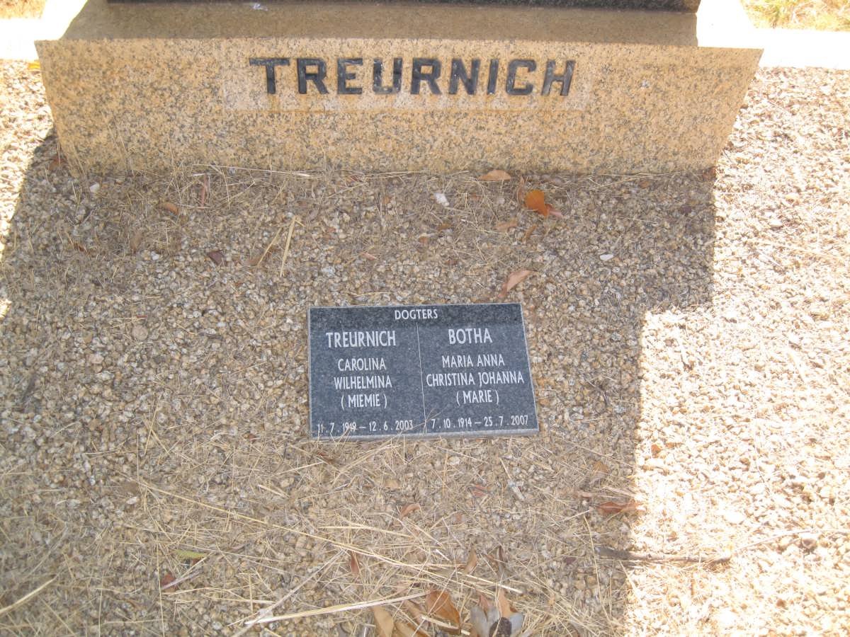 TREURNICH Carolina Wilhelmina 1919-2003 :: BOTHA Maria Anna Christina Johanna 1914-2007