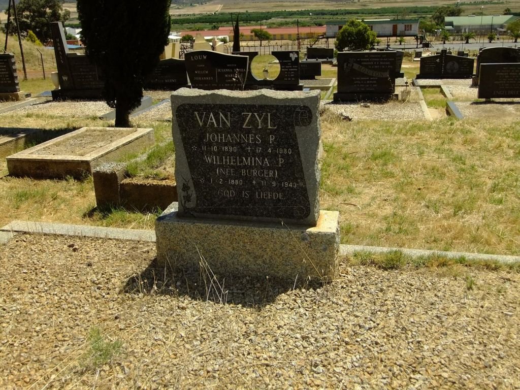 ZYL Johannes P., van 1890-1980 &amp; Wilhelmina P. BURGER 18?0-1943