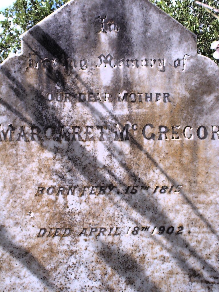 McGREGOR Margaret 1815-1902