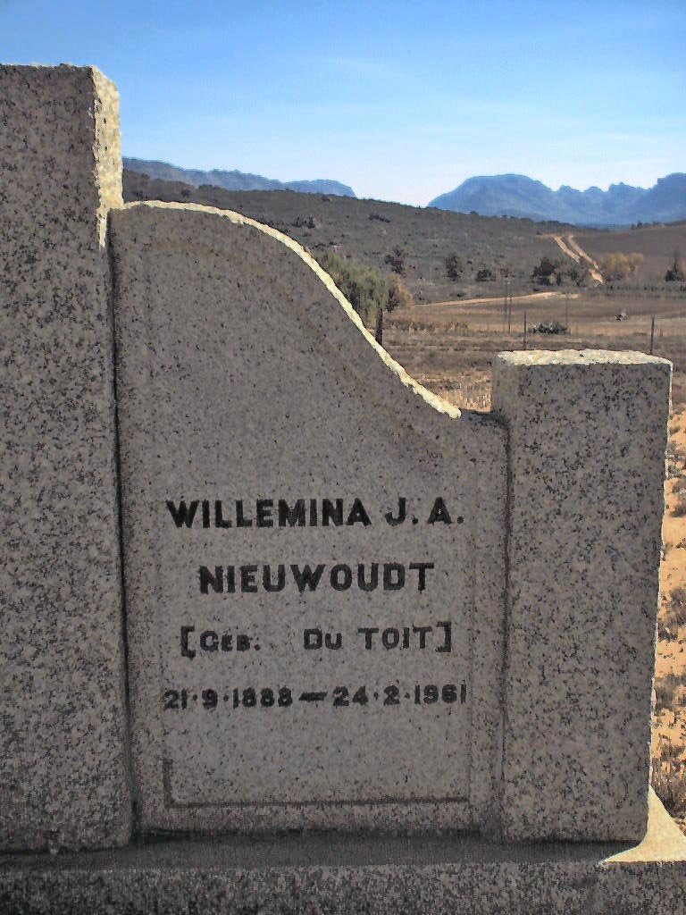 NIEWOUDT  Ernst H. 1886-1970 &amp; Willemina J.A. DU TOIT 1888-1961