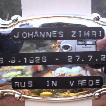 ZIMRI Johannes 1926 - 2001
