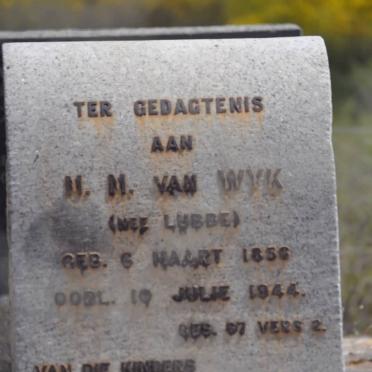 WYK M.M., van nee LUBBE 1856-1944