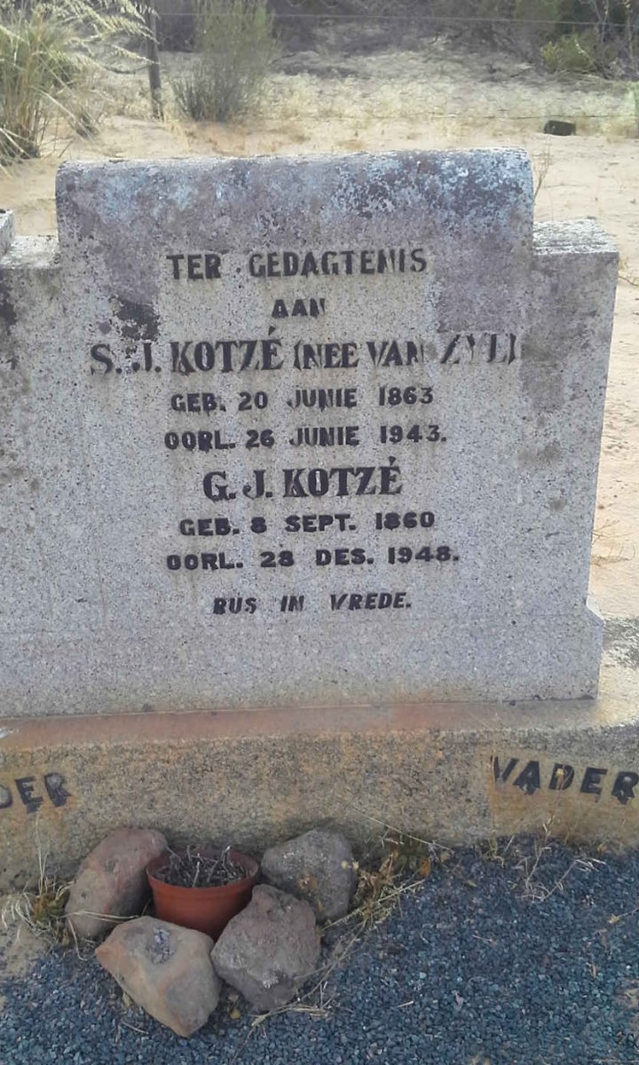 KOTZE G.J. 1860-1948 &amp; S.J. van ZYL 1863-1943