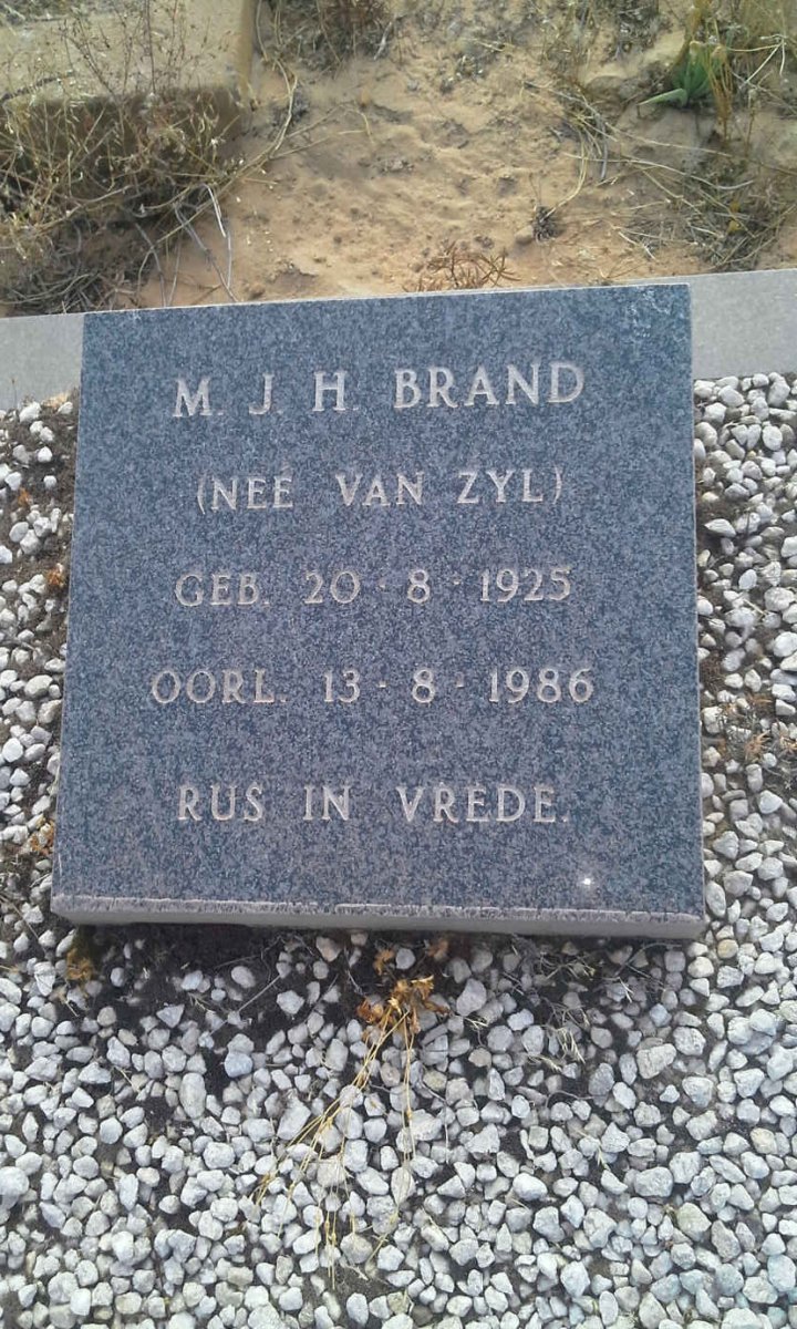 BRAND M.J.H. nee van ZYL 1925-1986