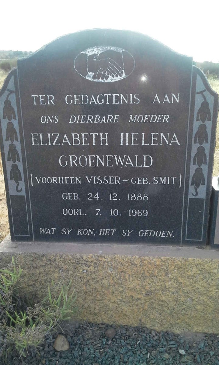 GROENEWALD Elizabeth Helena voorheen VISSER nee SMIT 1888-1969