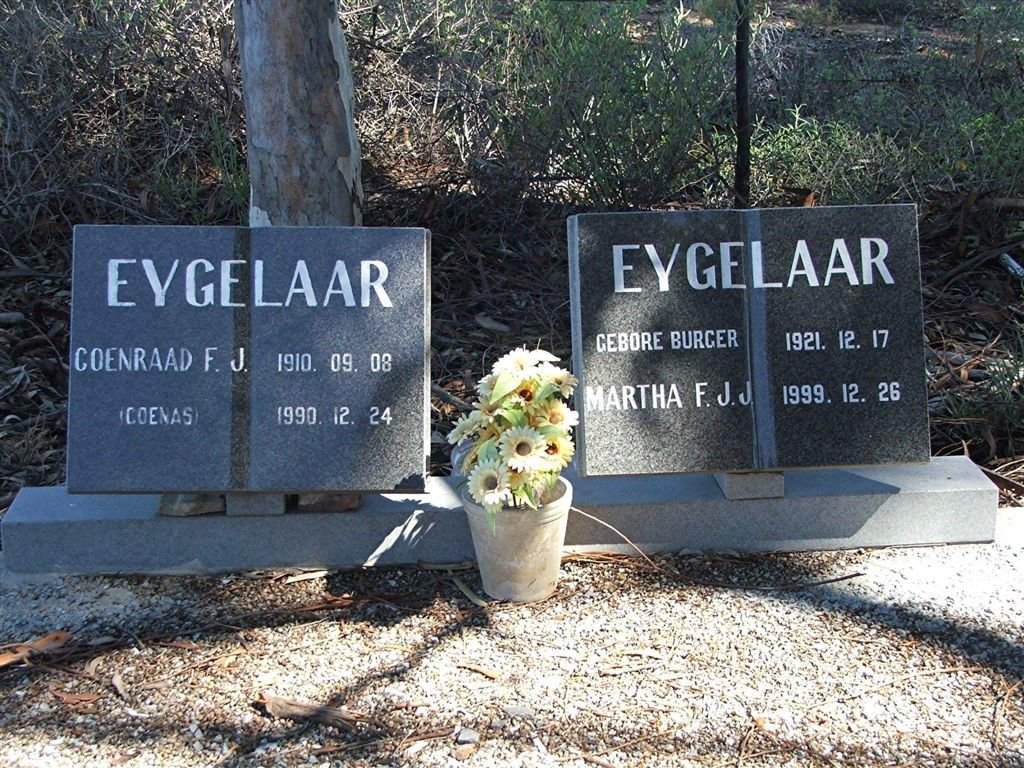 EYGELAAR Coenraad F.J. 1910-1990 &amp; Martha F.J.J. BURGER 1921-1999