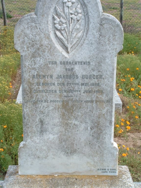 BURGER Alewyn Jakobus 1868-1903