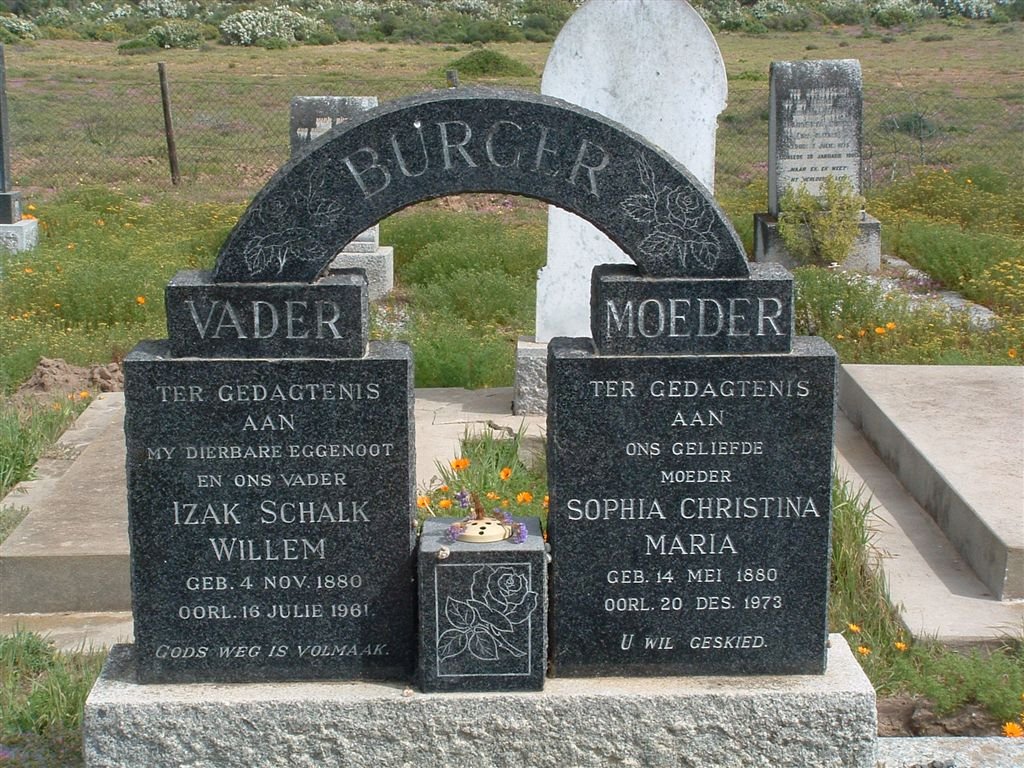 BURGER Izak Schalk Willem 1880-1961 &amp; Sophia Christina Maria 1880-1973