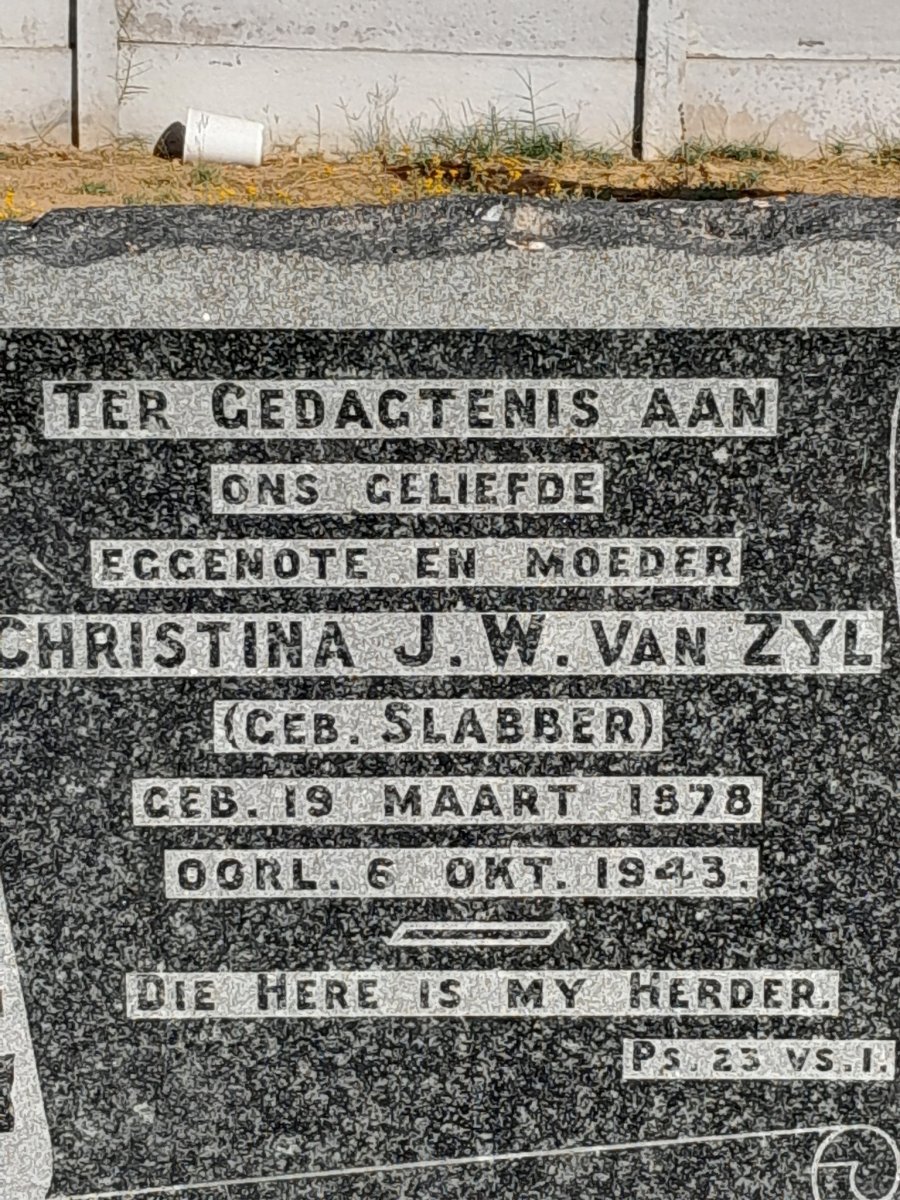 ZYL Christina J.W., van nee SLABBER 1878-1943