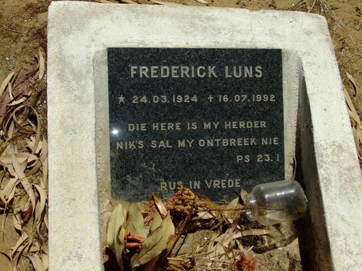 LUNS Frederick 1924-1992