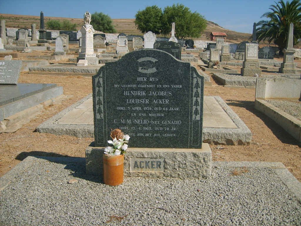 ACKER Hendrik Jacobus Loubser -1939 &amp; C.M.M. GENADE -1965