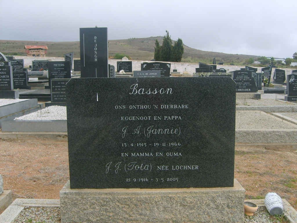 BASSON J.A. 1915-1966 &amp; J.J. LOCHNER 1916-2005