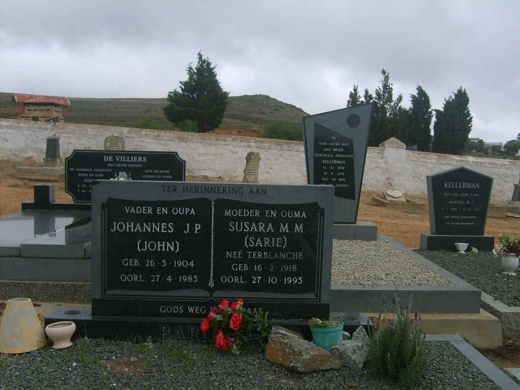 BARNARD Johannes J.P. 1904-1985 &amp; Susara M.M. TERBLANCHE 1918-1995