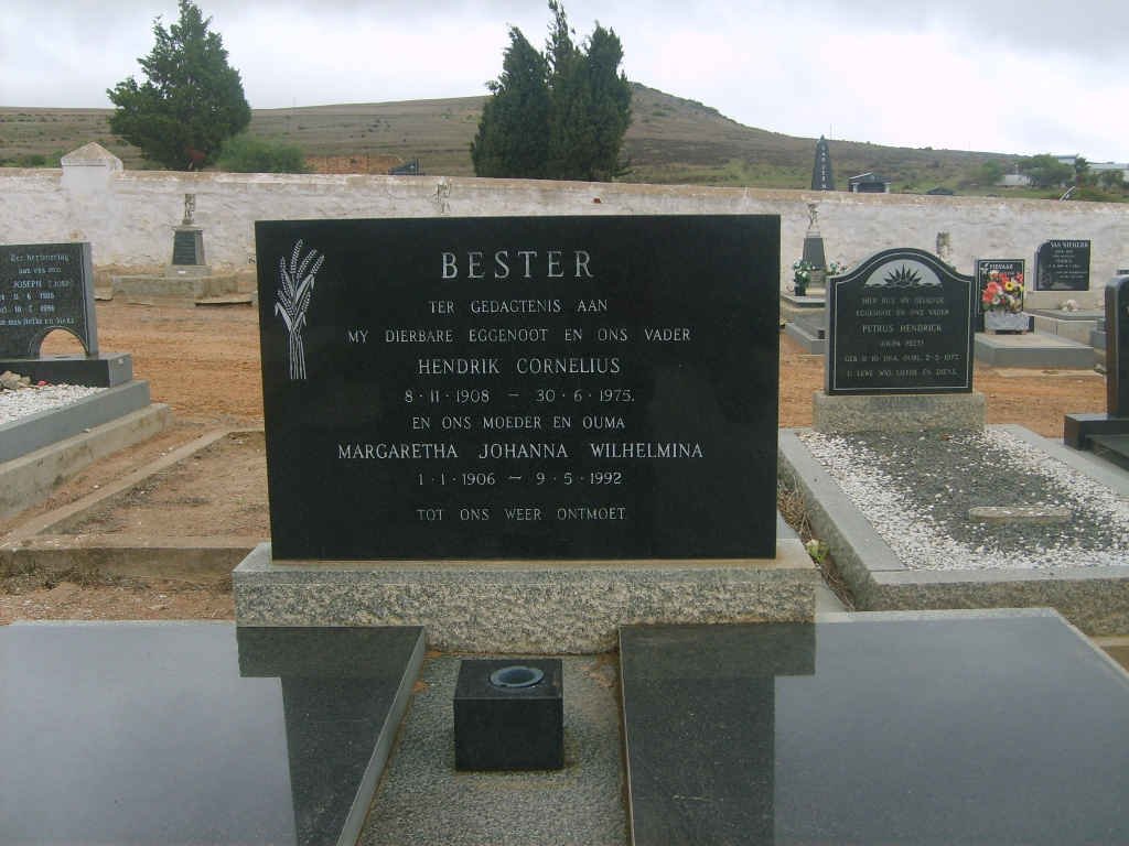 BESTER Hendrik Cornelius 1908-1975 &amp; Margaretha Johanna Wilhelmina 1906-1992