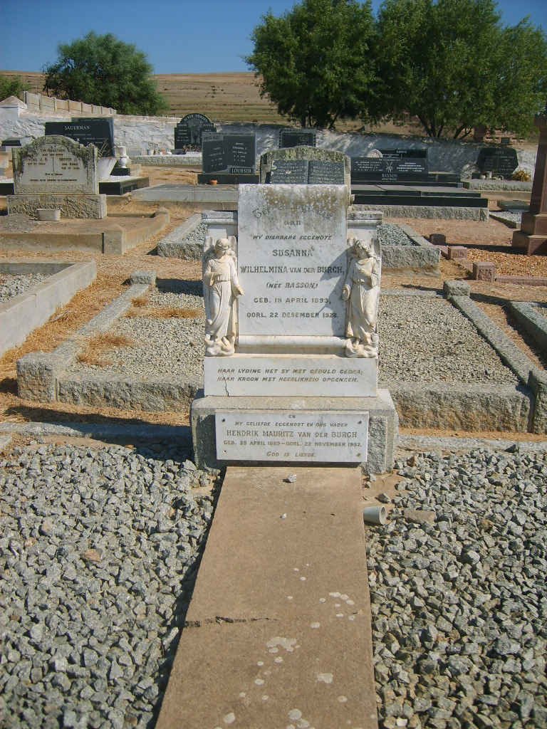 BURGH Hendrik Mauritz, van der 18??-1932 &amp; Susanna Wilhelmina BASSON 1893-1928