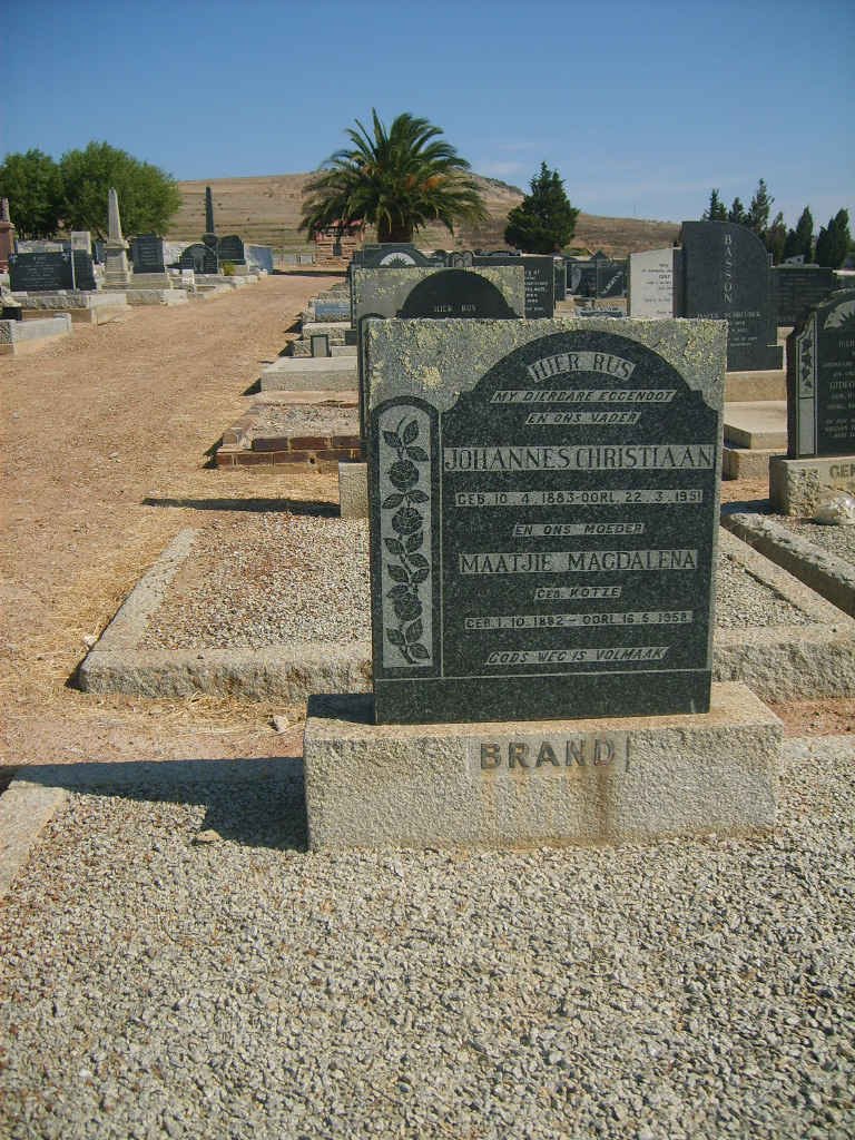 BRAND Johannes Christiaan 1883-1951 &amp; Maatjie Magdalena KOTZE 1882-1952
