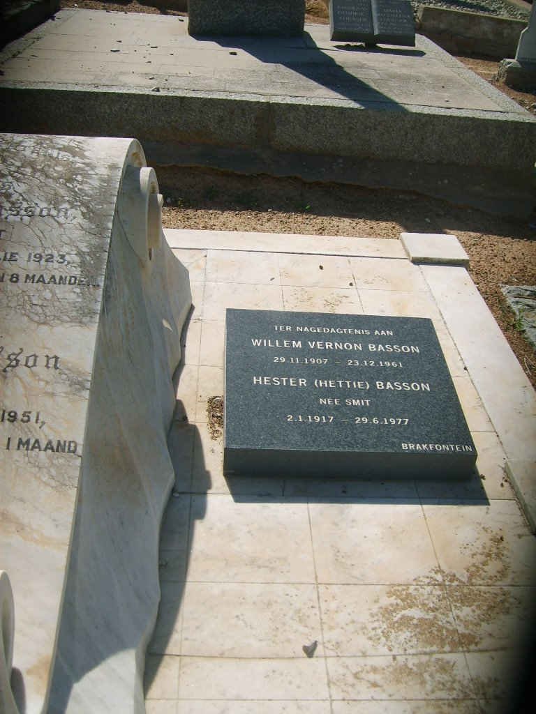BASSON Willem Vernon 1907-1961 &amp; Hester SMIT 1917-1977