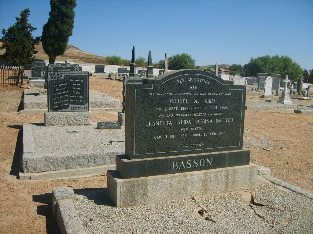 BASSON Michiel A. 1887-1960 &amp; Jeanetta Alida Regina STEYN 1893-1972