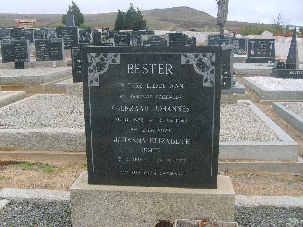 BESTER Coenraad Johannes 1882-1963 &amp; Johanna Elizabeth SMIT 1890-1975
