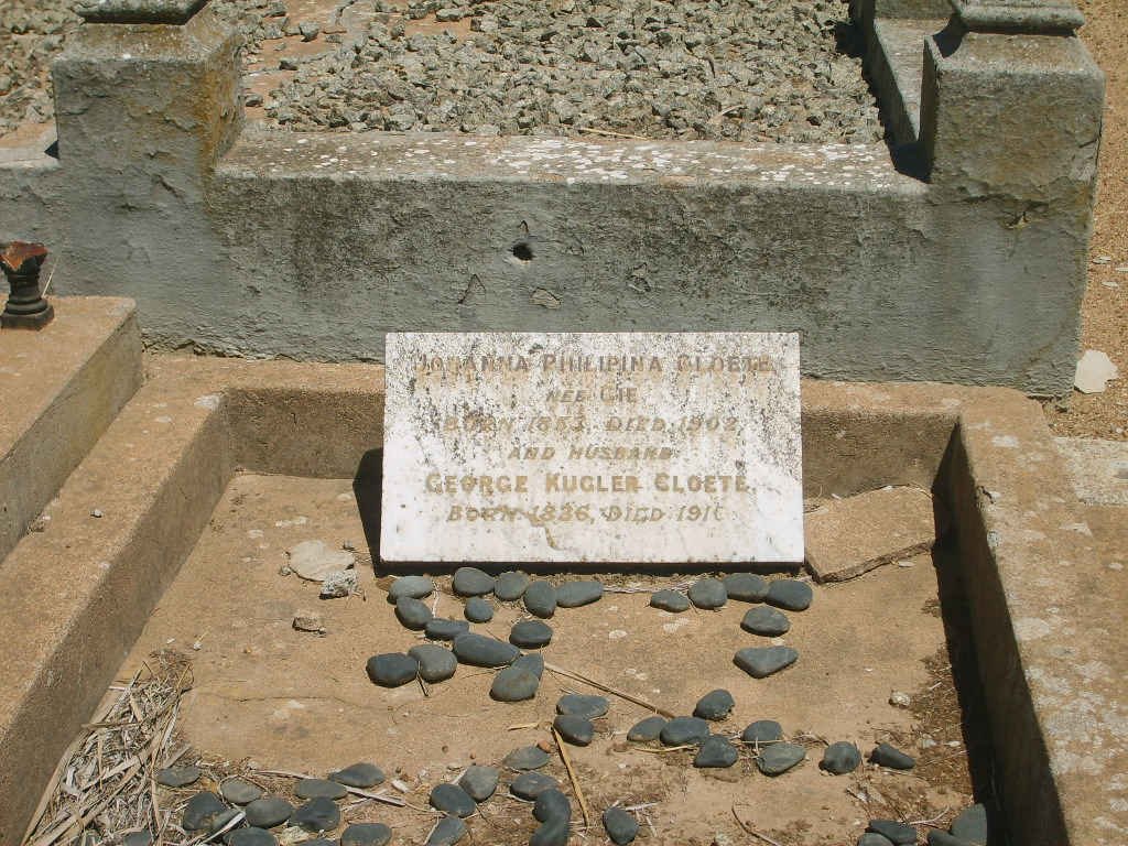 CLOETE George Kugler 1836-191? &amp; Johanna Philipina GIE 1853-1902