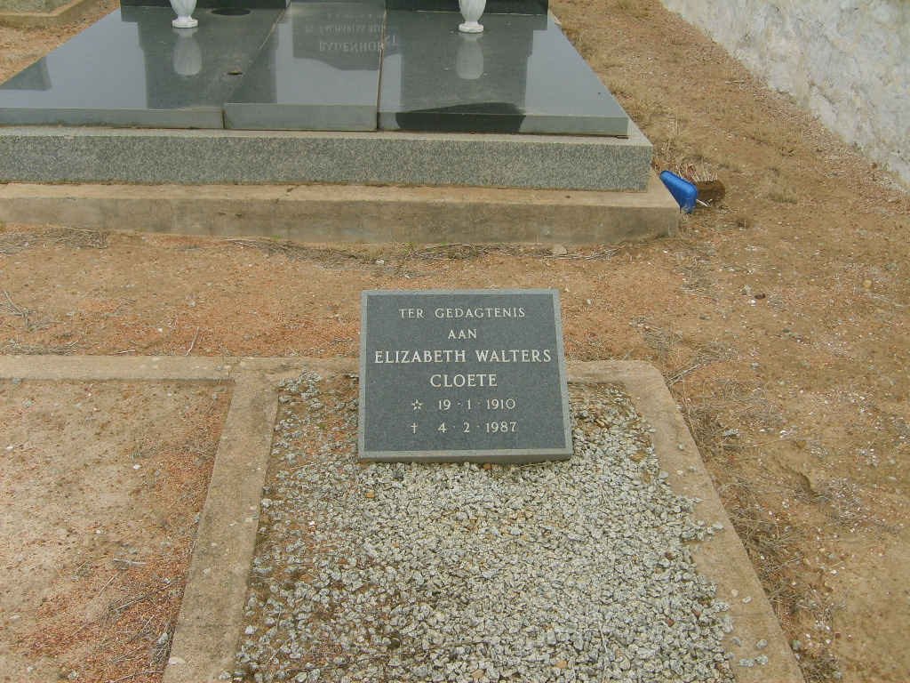 CLOETE Elizabeth Walters 1910-1987