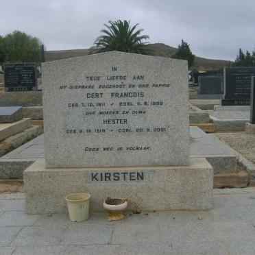 KIRSTEN Gert Francois 1911-1959 &amp; Hester 1918-2001