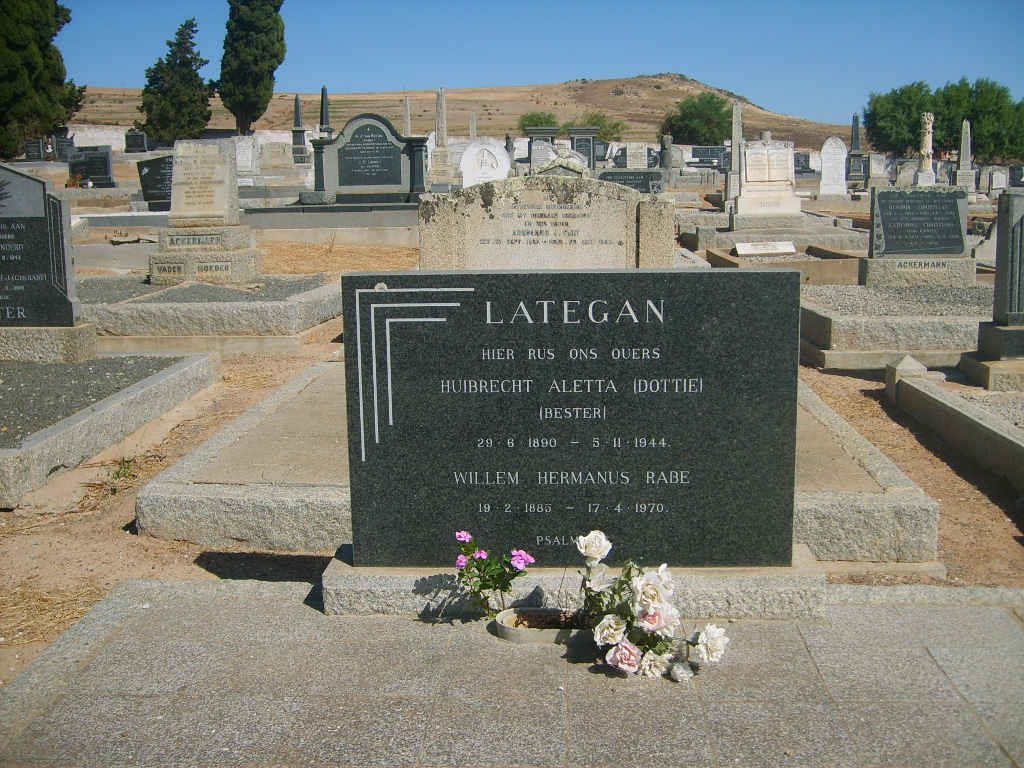 LATEGAN Willem Hermanus Rabe 1885-1970 &amp; Huibrecht Aletta BESTER 1890-1944
