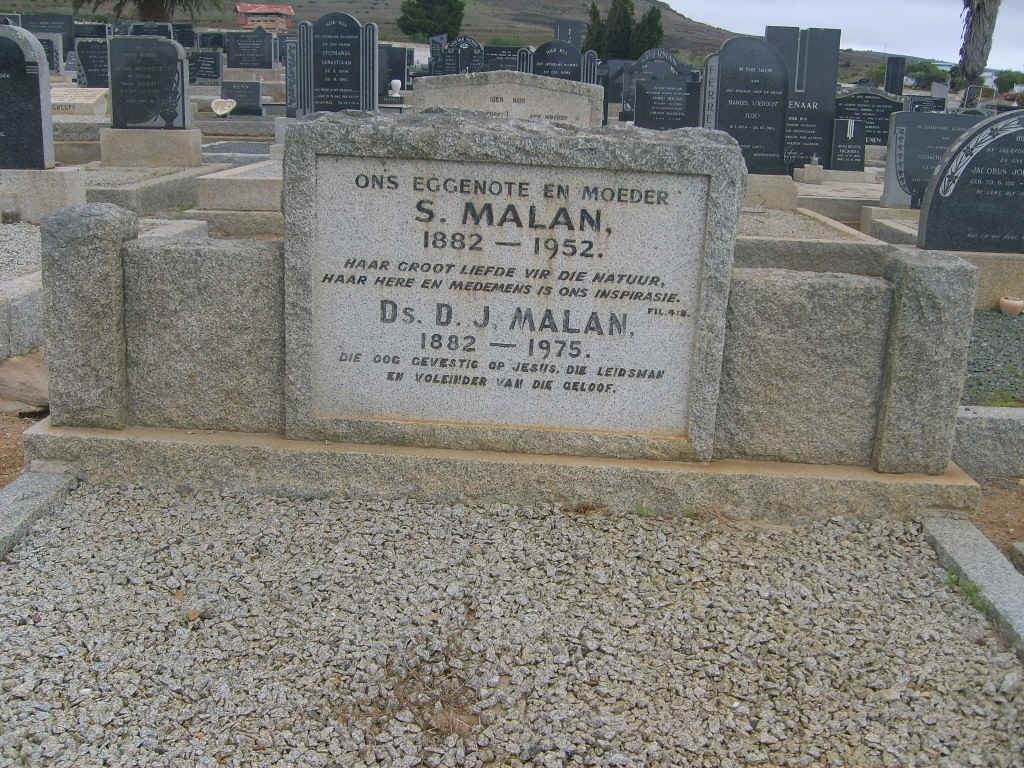 MALAN D.J. 1882-1975 &amp; S.M. 1882-1952