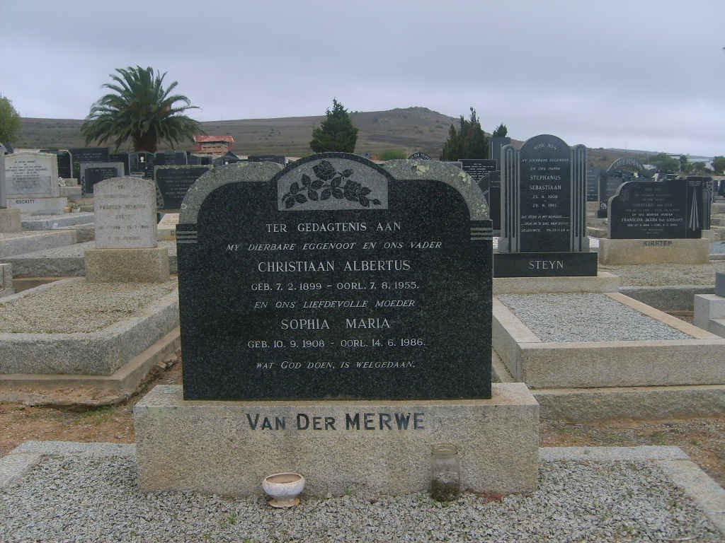 MERWE Christiaan Albertus, van der 1899-1955 &amp; Sophia Maria 1908-1986