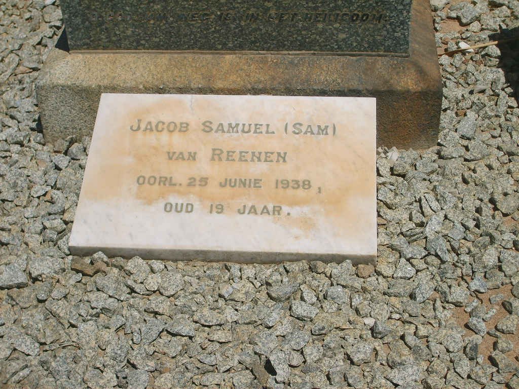 REENEN Jacob Samuel, van -1938