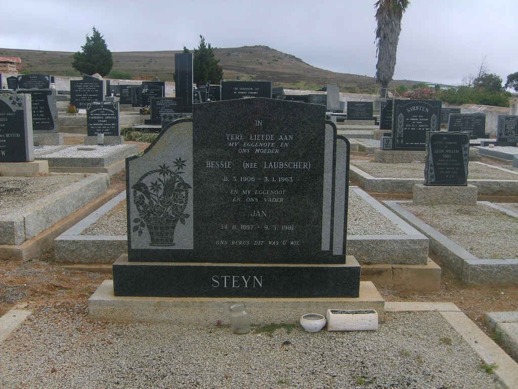 STEYN Jan 1897-1981 &amp; Bessie LAUBSCHER 1906-1963