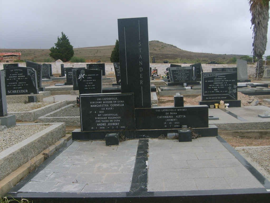 STANDER André Joubert 19?4-1992 &amp; Margaretha Cornelia LE ROUX 1930- :: STANDER Catharina Aletta nee JOUBERT 1901-1940