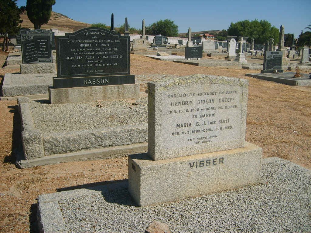 VISSER Hendrik Gideon Greeff 1872-1955 &amp; Maria C.J. SMIT 1883-1963