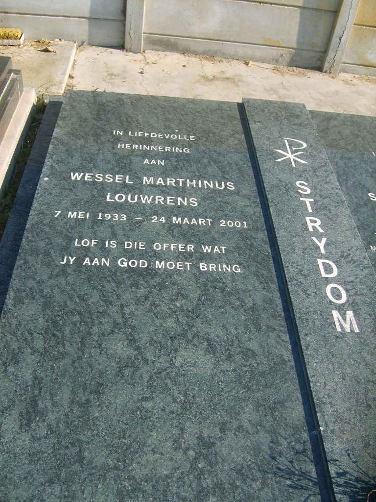 STRYDOM Wessel Marthinus Louwrens 1933-2001