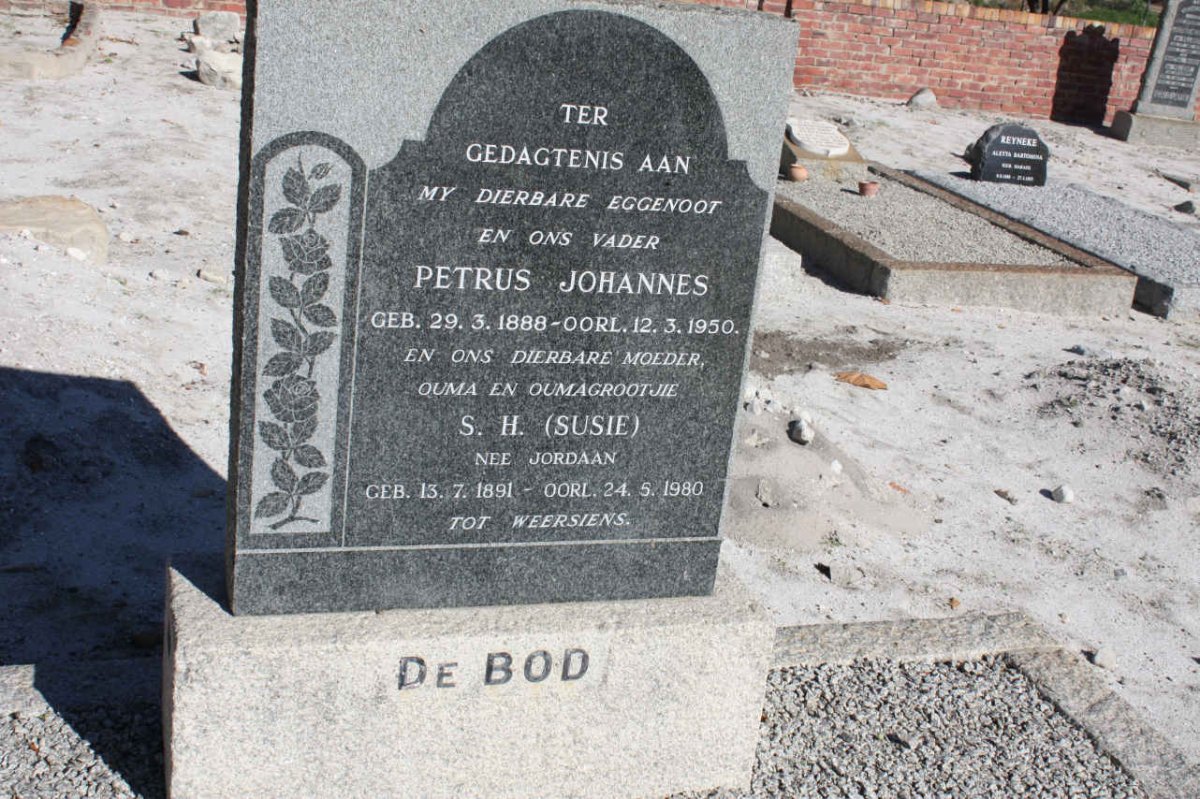 BOD Petrus Johannes, de 1888-1950 &amp; S.H. JORDAAN 1891-1980
