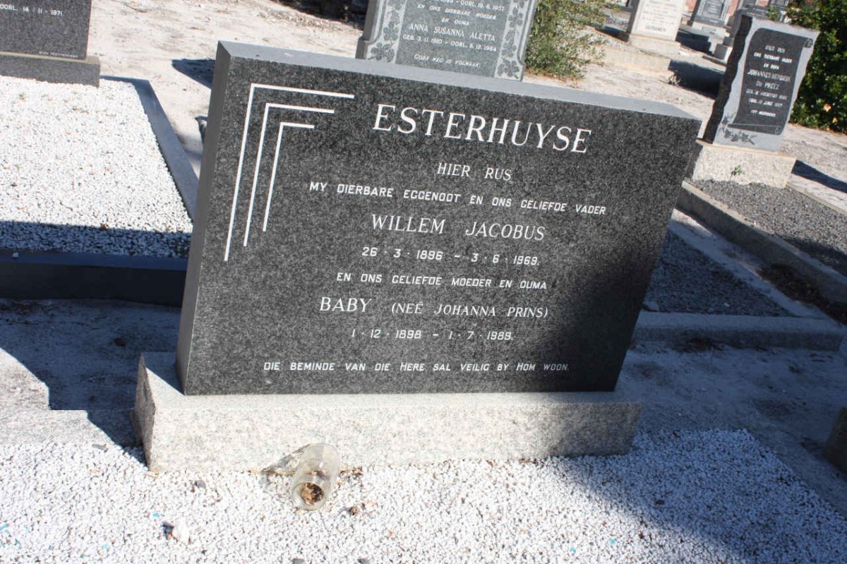 ESTERHUYSE Willem Jacobus 1896-1969 &amp; Johanna PRINS 1898-1989