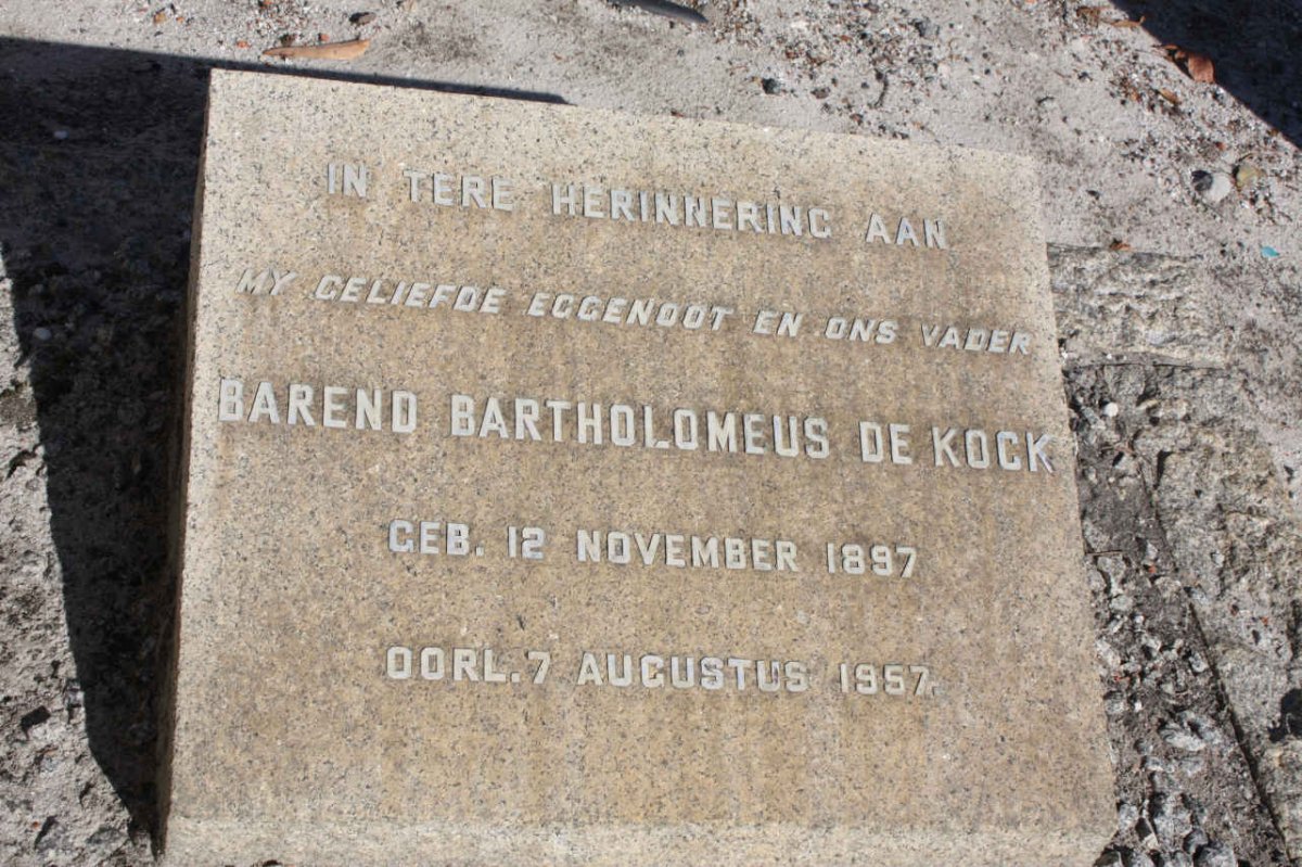 KOCK Barend Bartholomeus, de 1897-1957