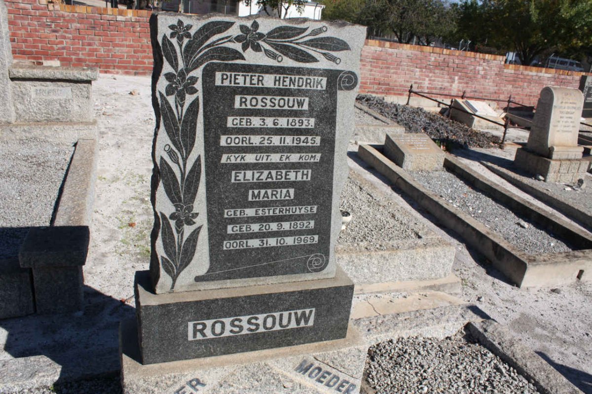 ROSSOUW Pieter Hendrik 1893-1945 &amp; Maria Elizabeth ESTERHUYSE 1892-1969