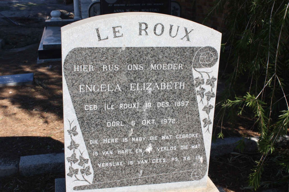 ROUX Engela Elizabeth, le nee LE ROUX 1897-1972
