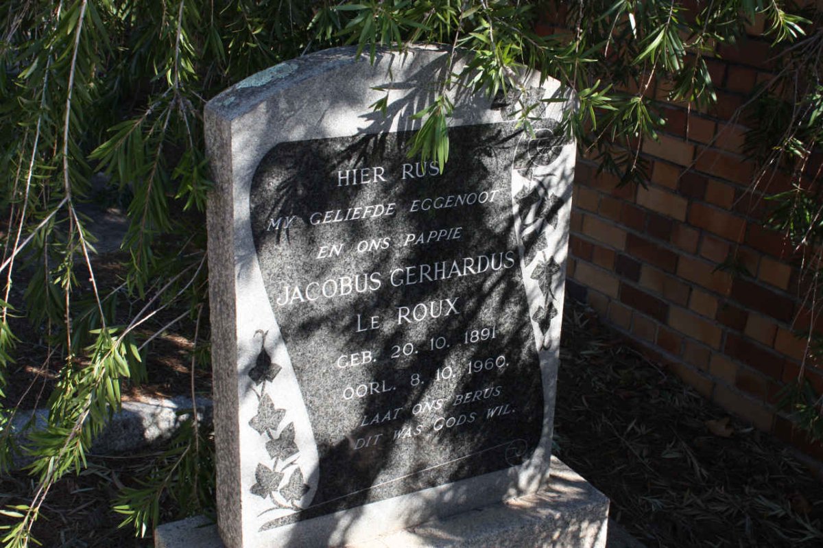 ROUX Jacobus Gerhardus, le 1891-1960