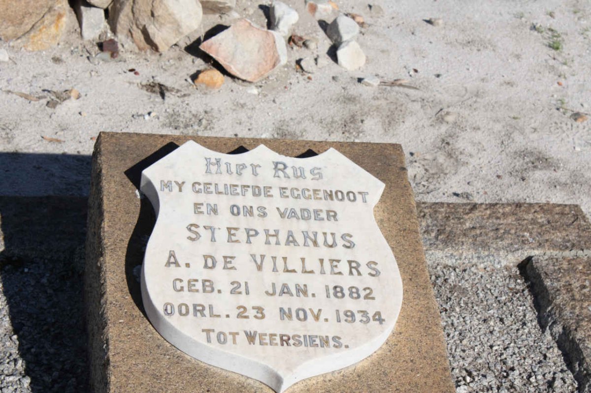 VILLIERS Stephanus A., de 1882-1934
