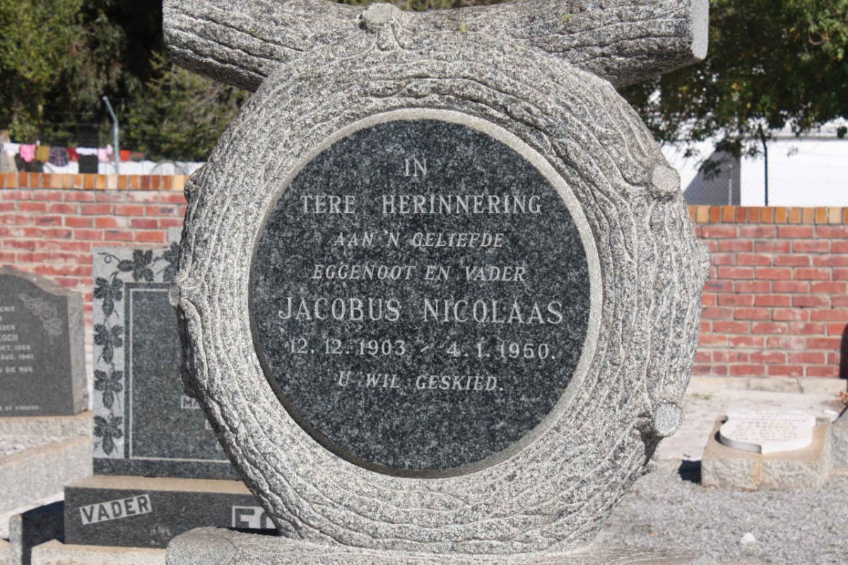 VILLIERS Jacobus Nicolaas, de 1903-1950