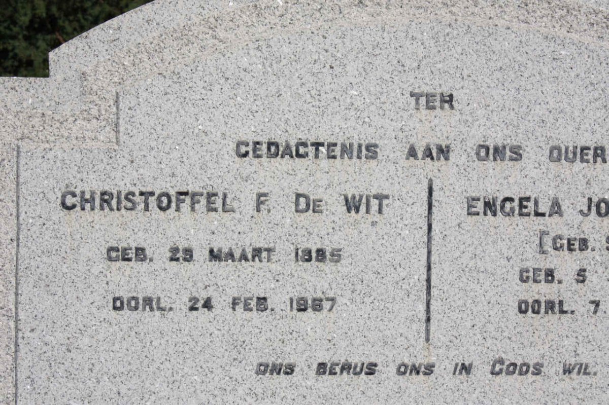 WIT Christoffel F., de 1885-1967