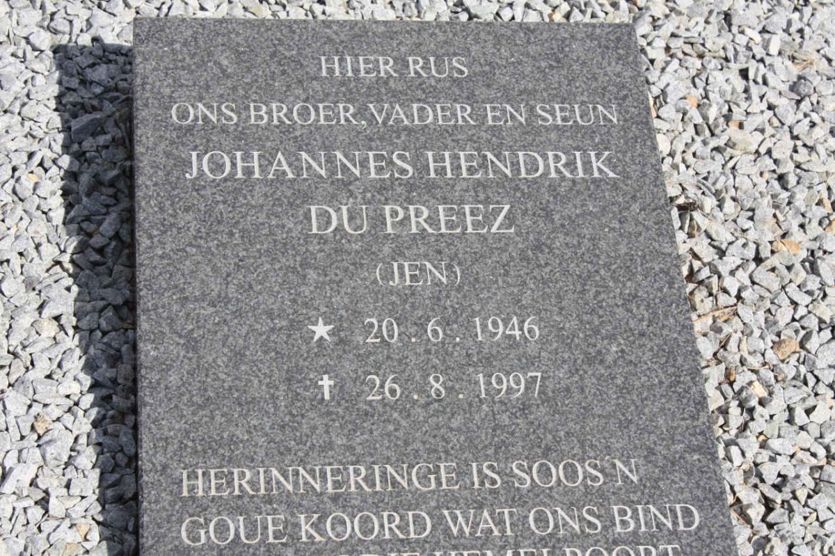 PREEZ  Johannes Hendrik, du  1946-1997