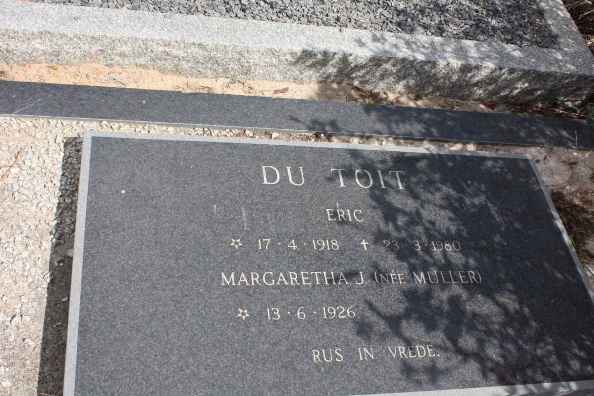 TOIT Eric, du 1918-1980 &amp; Margaretha J. MULLER 1926-